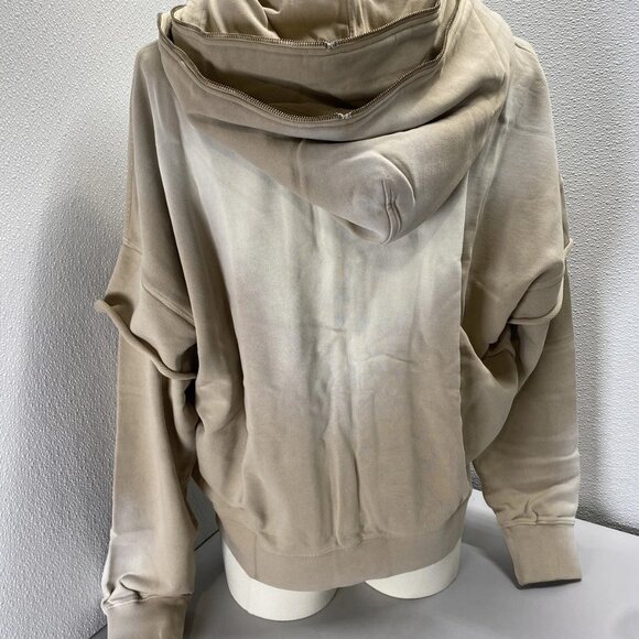 Le PERE Double-Layer Faded Full-Zip Hoodie • Size M • Beige - Picture 9 of 16
